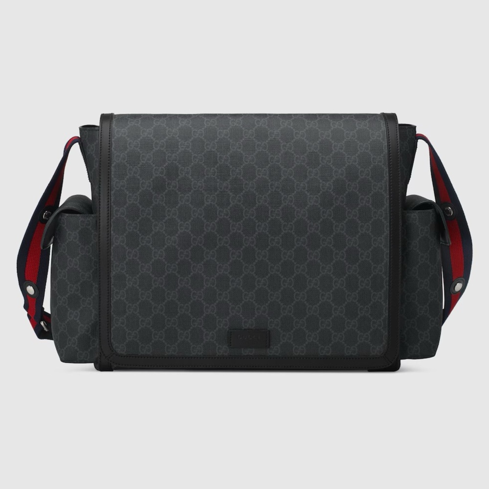 Gucci Gray and Black Patterned Messenger Bag /changing bag /diaper bag